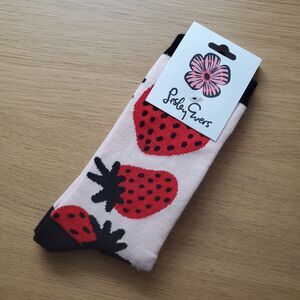 NEW Lesley Evers Strawberry Crew Socks